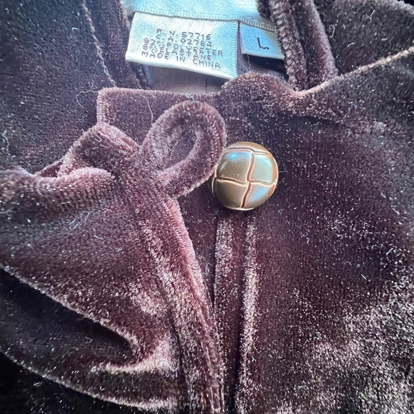 Raindrops Jacket Blazer Burgundy Velveteen Sz L Peplum Winter Fairy Whimsy Loops - Picture 7 of 10